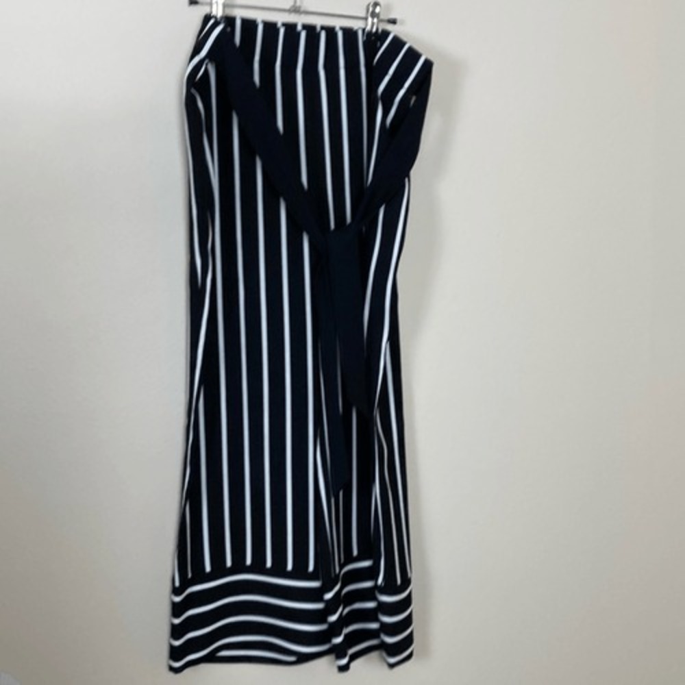 INC International Concepts Womens Black White Striped Wide Leg Culotte Pants M